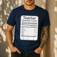 Teacher Nutrition Facts Teachers Nutritional Fact Men's Casual T-Shirt Navy Teacher Nutrition Facts Teachers Nutritional Fact Men's Casual T-Shirt Navy