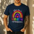 Teacher You Are a Rainbow Of Possibilities Funny Men's Casual T-Shirt Navy