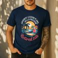Teacher Retirement Shirts 2026 Goodbye Lesson Hello Freedom Men's Casual T-Shirt Navy