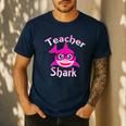 Teacher Shark Female Teacher Men's Casual T-Shirt Navy Teacher Shark Female Teacher Men's Casual T-Shirt Navy