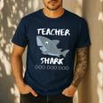 Teacher Shark Shirt Christmas Idea For Him Her Men's Casual T-Shirt Navy Teacher Shark Shirt Christmas Idea For Him Her Men's Casual T-Shirt Navy