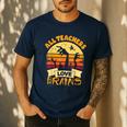 Teacher Shirts Halloween All Teachers Love Brains Men's Casual T-Shirt Navy Teacher Shirts Halloween All Teachers Love Brains Men's Casual T-Shirt Navy