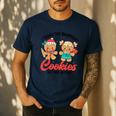 Teacher Of Smart Cookies Cute Gingerbread Teacher Christmas Men's Casual T-Shirt Navy Teacher Of Smart Cookies Cute Gingerbread Teacher Christmas Men's Casual T-Shirt Navy