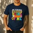My Teacher Survived 100 Days Of Me 100th Day Of School Kids Men's Casual T-Shirt Navy My Teacher Survived 100 Days Of Me 100th Day Of School Kids Men's Casual T-Shirt Navy