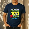 My Teacher Survived 100 Days Of Me Men's Casual T-Shirt Navy
