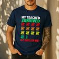 My Teacher Survived 67 Days Of Me School Kids Costume Men's Casual T-Shirt Navy My Teacher Survived 67 Days Of Me School Kids Costume Men's Casual T-Shirt Navy