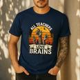 Teacher All Teachers Love Brains Halloween Men's Casual T-Shirt Navy Teacher All Teachers Love Brains Halloween Men's Casual T-Shirt Navy