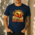 Teacher All Teachers Love Brains Halloween Party Men's Casual T-Shirt Navy Teacher All Teachers Love Brains Halloween Party Men's Casual T-Shirt Navy