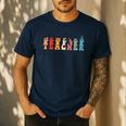 Teacher Word In Sign Language Awareness ASL Back To School Men's Casual T-Shirt Navy