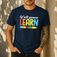 Teacher Y'All Gonna Learn Today First Day Of School Men's Casual T-Shirt Navy