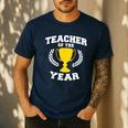 Teacher Of The Year For Men Women Men's Casual T-Shirt Navy