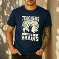 Teachers Love Brains Halloween Costume Boo Trick Teach Men's Casual T-Shirt Navy