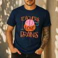 Teachers Love Brains Halloween T-Shirt For Men Women Men's Casual T-Shirt Navy Teachers Love Brains Halloween T-Shirt For Men Women Men's Casual T-Shirt Navy