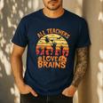 All Teachers Love Brains Teachers Halloween Teacher Men's Casual T-Shirt Navy All Teachers Love Brains Teachers Halloween Teacher Men's Casual T-Shirt Navy