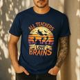 All Teachers Love Brains Halloween Teacher Men's Casual T-Shirt Navy All Teachers Love Brains Halloween Teacher Men's Casual T-Shirt Navy