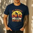All Teachers Love Brains Shirt Halloween Teachers Men's Casual T-Shirt Navy All Teachers Love Brains Shirt Halloween Teachers Men's Casual T-Shirt Navy