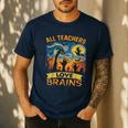 All Teachers Love Brains Shirt Teacher Halloween Tee Men's Casual T-Shirt Navy All Teachers Love Brains Shirt Teacher Halloween Tee Men's Casual T-Shirt Navy