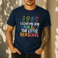 Teachers I Love My Job For All The Little Reasons Teacher Men's Casual T-Shirt Navy