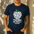 Teachers Are Worth It Red For Ed Men's Casual T-Shirt Navy Teachers Are Worth It Red For Ed Men's Casual T-Shirt Navy