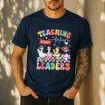 Teaching Future Leaders Groovy Teacher Back To School Men's Casual T-Shirt Navy