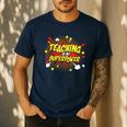 Teaching Is My Superpower Retro Comic Teacher Men's Casual T-Shirt Navy Teaching Is My Superpower Retro Comic Teacher Men's Casual T-Shirt Navy