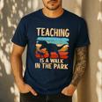 Teaching Is a Walk In Park Dinosaur Teacher Men's Casual T-Shirt Navy Teaching Is a Walk In Park Dinosaur Teacher Men's Casual T-Shirt Navy