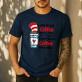 Teaching I Will Drink Coffee Here Or There Teacher Men's Casual T-Shirt Navy Teaching I Will Drink Coffee Here Or There Teacher Men's Casual T-Shirt Navy