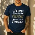 Team Music Teacher Camo Teacher Student Back To School Men's Casual T-Shirt Navy Team Music Teacher Camo Teacher Student Back To School Men's Casual T-Shirt Navy
