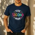 Team Second Grade Teacher Back To School 2nd Grade Squad Men's Casual T-Shirt Navy