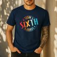 Team Sixth Grade Teacher Student Back To School 6th Grade Men's Casual T-Shirt Navy Team Sixth Grade Teacher Student Back To School 6th Grade Men's Casual T-Shirt Navy