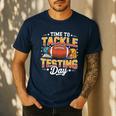 Test Day State Football Tackle Testing Day Sports Teacher Men's Casual T-Shirt Navy