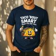 Test Day Teacher Shirt Motivational Testing Day Taco Testing Men's Casual T-Shirt Navy