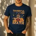 Thankful Math Turkey Teacher Happy Thanksgiving Men's Casual T-Shirt Navy Thankful Math Turkey Teacher Happy Thanksgiving Men's Casual T-Shirt Navy