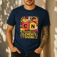 Thanksgiving 67 Meme Science Teacher Periodic Table Women Men's Casual T-Shirt Navy