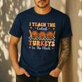Thanksgiving Teacher I Teach The Cutest Turkeys In The Flock Men's Casual T-Shirt Navy Thanksgiving Teacher I Teach The Cutest Turkeys In The Flock Men's Casual T-Shirt Navy