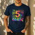 Tie Dye 5th Grade Typography Team Fifth Grade Teacher For Men Women Girls Kids Men's Casual T-Shirt Navy