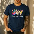 Tie Dye Hippie Peace Love Teach Teacher Appreciation Men's Casual T-Shirt Navy Tie Dye Hippie Peace Love Teach Teacher Appreciation Men's Casual T-Shirt Navy