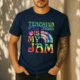 Tie Dye Teaching Social Studies Is My Jam Sunglasses Teacher Men's Casual T-Shirt Navy Tie Dye Teaching Social Studies Is My Jam Sunglasses Teacher Men's Casual T-Shirt Navy
