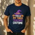 This Is My Tired Teacher Costume Halloween Men's Casual T-Shirt Navy This Is My Tired Teacher Costume Halloween Men's Casual T-Shirt Navy