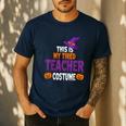 Tired Teacher Costume For Halloween Teachers Men's Casual T-Shirt Navy