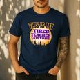 This Is My Tired Teacher Costume Halloween Teachers Men's Casual T-Shirt Navy This Is My Tired Teacher Costume Halloween Teachers Men's Casual T-Shirt Navy