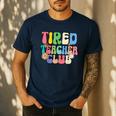 Tired Teachers Club Groovy Teachers Back To School Men's Casual T-Shirt Navy Tired Teachers Club Groovy Teachers Back To School Men's Casual T-Shirt Navy
