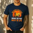 History Teacher Brings Past Back To Life Halloween Zombie Men's Casual T-Shirt Navy History Teacher Brings Past Back To Life Halloween Zombie Men's Casual T-Shirt Navy