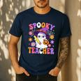 Trick Or Teach Spooky Teacher Ghost Halloween Teacher Men's Casual T-Shirt Navy Trick Or Teach Spooky Teacher Ghost Halloween Teacher Men's Casual T-Shirt Navy