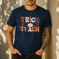 Trick Or Teach Teacher Halloween Costume Men Women Men's Casual T-Shirt Navy