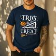 Trig Or Treat Shirt Halloween Math Teacher School College Men Women Kids Men's Casual T-Shirt Navy