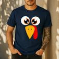 Turkey Face Halloween Costume Thanksgiving Teacher Nurse Men's Casual T-Shirt Navy Turkey Face Halloween Costume Thanksgiving Teacher Nurse Men's Casual T-Shirt Navy