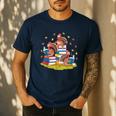 Turkey Reading Books Fall Season Thanksgiving Teacher Book Men's Casual T-Shirt Navy Turkey Reading Books Fall Season Thanksgiving Teacher Book Men's Casual T-Shirt Navy