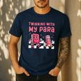 Twinning With My Para Teacher Matching Paraprofessional 70s For Men Women Men's Casual T-Shirt Navy