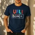 UFLI Queen Science Of Reading Literacy Teacher Appreciation Men's Casual T-Shirt Navy